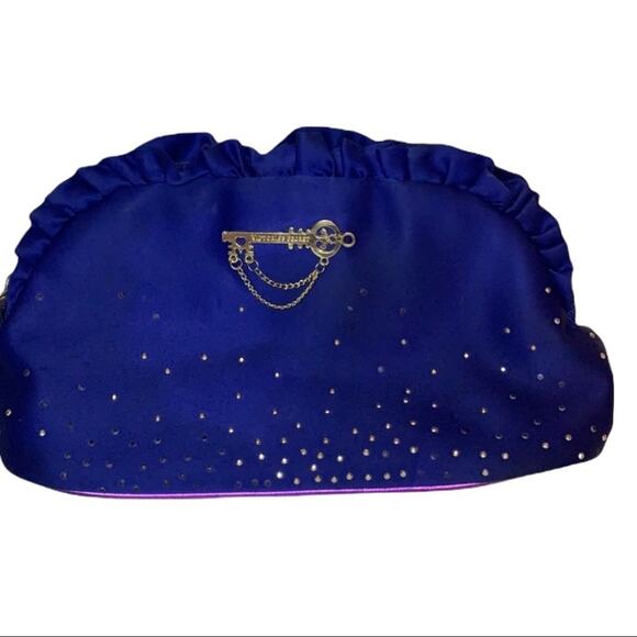Victoria’s Secret Wristlet Blue Small Pouch with Sparkle - Picture 1 of 11